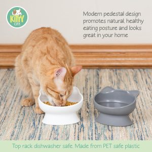Alternative view of Kitty City Raised Cat Ear Bowls, Small Bowls 2pk (Modern)