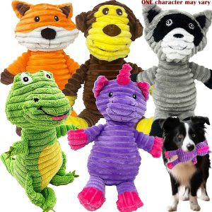 Alternative view of Jalousie Plush Toys Assortment Value Bundle Puppy Pet Mutt Squeak Toy for Medium Large Dogs (5 Pack Corduroy)