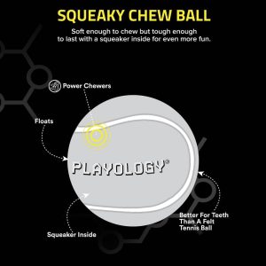 Alternative view of Playology Squeaky Dog Toy | Durable Rubber Interactive Dog Ball | Chicken Scented Fetch Ball for Large Dogs | Floating Dog Toy Made from Non Toxic Materials