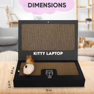 Alternative view of Toy Cat Laptop with 2 Scratchboards + Catnip Mouse Toy for Cats + 50pack Cat Sticker - Interactive Eco-Friendly Cat Computer with Scratch Pad Laptop for Cats - Mini Cat Laptop