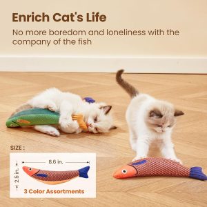 Alternative view of Potaroma Cat Toys Saury Fish, 3 Pack, Catnip Crinkle Sound, Soft and Durable, Interactive Kitten Kicker for Indoor Kitty Exercise 9.4 Inches for All Breeds