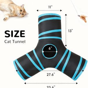 Alternative view of Tempcore Pet Cat Tunnel Tube Cat Toys 3 Way Collapsible, Tunnels for Indoor Cats，Kitty Bored Peek Hole Toy Ball Cat, Puppy, Kitty, Kitten, Rabbit
