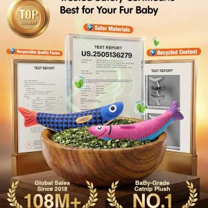 Alternative view of PetBusy Cat Toys with[5000mg A+Natural Catnip &Silvervine] [Baby Grade] Interactive Soft Chew Kicker Cat Toys for Indoor Cats & Kittens, [Crinkle &Bell] Fish Sound Toy, Drives Bored Cat Crazy with Fun